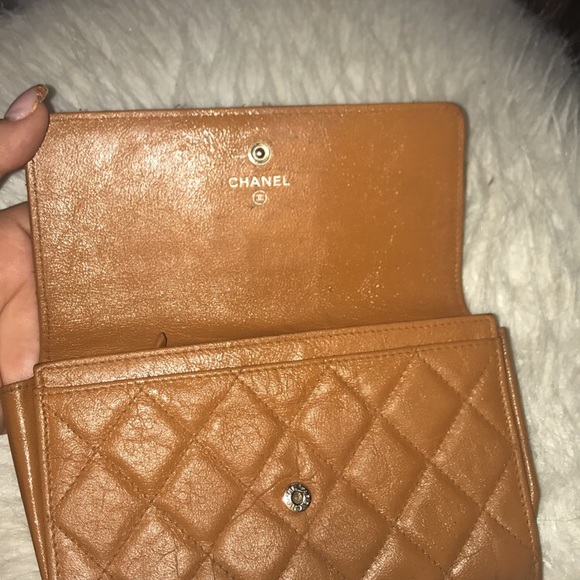 AUTHENTIC CHANEL BURNT ORANGE/ BROWN WALLET - Picture 3 of 7